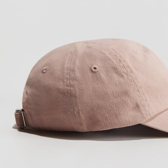 H&M dusty pink washed cotton twill baseball cap with adjustable back - Picture 2 of 7